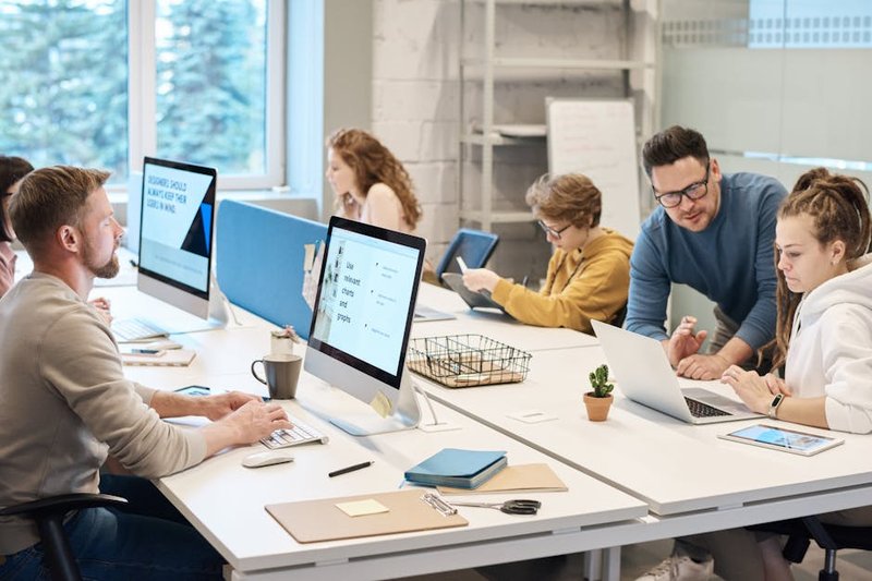 diverse team working in government technology office