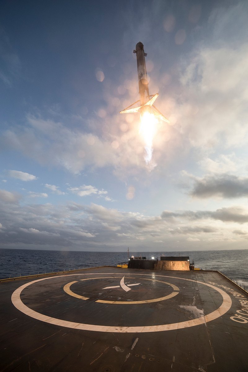Falcon 9 booster landing on drone ship