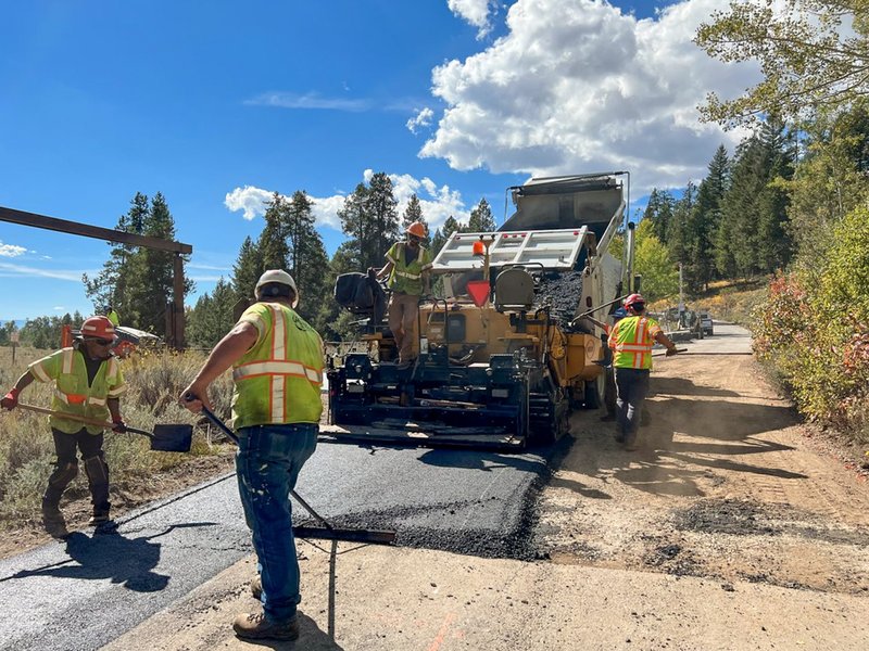 Projects - highway construction zone with workers