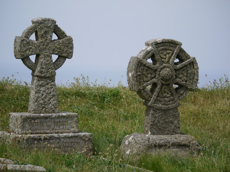 Historical - historic cemetery with weathered headstones